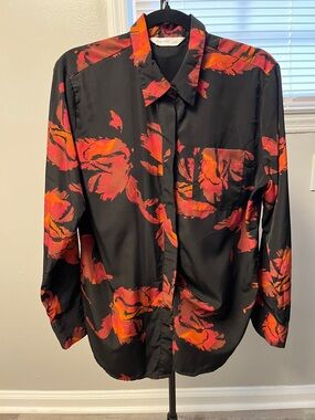 Nine West-Black and brown Floral Blouse